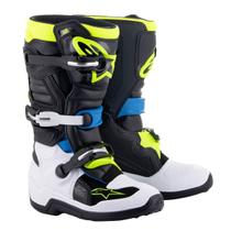 BOTA ALPINESTARS TECH 7s INFANTIL PRETO AZUL AMARELO FLUOR