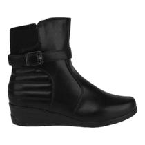 Bota Anabela Cano Curto Conforto Feminina Mooncity