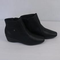 Bota Anabela Piccadilly Cano Curto Preta 143217