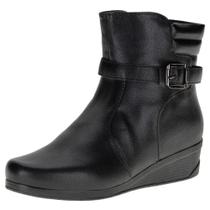 Bota Anabela Salto Baixo Com Zíper Mooncity 71104/ (65230)