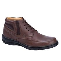 Bota Anatomic Gel 360 Couro Masculino Marrom Verniz