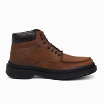 Bota Anatomic Gel 8075 Couro rustica Conhaque