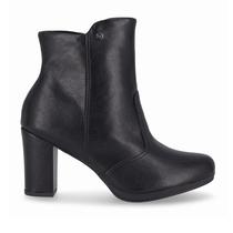 Bota Ankle Boot Piccadilly Salto Alto Grosso 130250 Preto