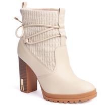 Bota Ankle Boot Ramarim Salto Grosso Croche Feminino