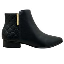 Bota Ankle Boot Via Uno Feminina Salto Bloco Conforto Bota Ankle Boot Via Uno Feminina Salto Bloco Conforto