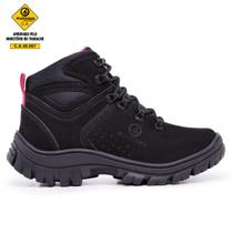 Bota arizona com c.a 48.067 preto e rosa master boots em couro legítimo