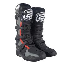 Bota ASW Elevate Preto Cinza Vermelho Cross Motocross Trilha