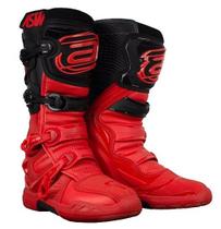 Bota ASW Elevate Vermelho Preto Cross Motocross Trilha