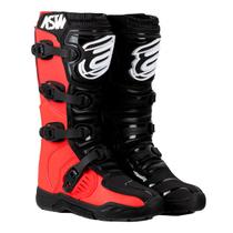 Bota ASW Image Enduro - Cor Preto Vermelho Branco