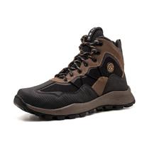 Bota Attack Coturno Masculino Classico Couro Legitimo Confortavel cor Grafite Preto