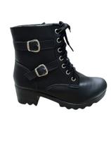 Bota Beatriz Coturno de Salto Bloco com Fivela Feminino 304F (66588)