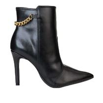 Bota Bebecê Ankle Boot Corrente Salto Alto Feminino - Ptoou Bota Bebecê Ankle Boot Corrente Salto Alto Feminino - Ptoou