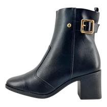 Bota Bebece Cano Curto Fivela Salto Bloco