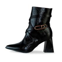 Bota Bebece Cano Curto Tiras Salto Bloco