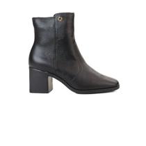 Bota Bebecê Clássica Couro Bico Redondo Salto Médio Conforto - Bota Bebecê Clássica Couro Bico Redondo Salto Médio Conforto -