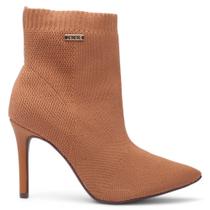 Bota Bebecê Knit Cano Baixo Bico Fino Salto Alto Bota Bebecê Knit Cano Baixo Bico Fino Salto Alto