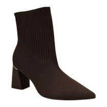 Bota Bebecê Knit Cano Curto Bico Fino T7022-026 Marrom Bota Bebecê Knit Cano Curto Bico Fino T7022-026 Marrom