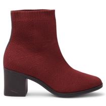 Bota Bebecê Salto Bloco Médio Knit Bico Quadrado Bota Bebecê Salto Bloco Médio Knit Bico Quadrado