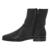 Bota Beira Rio Cano Feminina Curto Baixo Fivela Salto Original Fechadura Conforto Coturno Rasteira Detalhe Montaria Napa Básica Inverno Outono