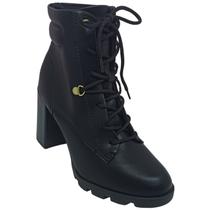 Bota Beira Rio Feminina Coturno com Salto Casual Napa Floather Bota Beira Rio Feminina Coturno com Salto Casual Napa Floather