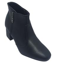 Bota Beira Rio Salto Bloco 7cm Feminina Napa Floather Casual