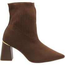 Bota Bico Fino Bebecê Salto Bloco Knit Feminina Bota Bico Fino Bebecê Salto Bloco Knit Feminina