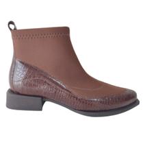 Bota bico fino confortaria neoprene e couro Bota bico fino confortaria neoprene e couro