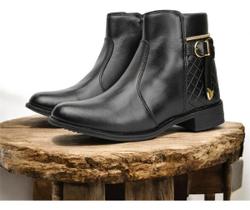 Bota Bico Fino Feminina Cano Curto Coturno Casual Inverno Botina Menina material ecológico