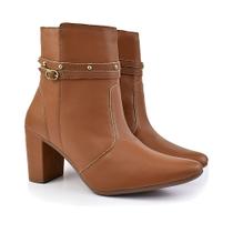 Bota bico fino salto fashion confortável com fivela OLZZY