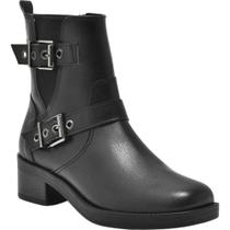 Bota Biker Salto Bloco Fivela Tendência Moda 035-003 Via Marte