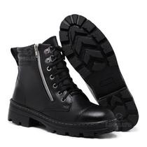 Bota Blogueira cano curto com zíper na lateral fácil ajuste