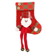 Bota Boneco Papai Noel Enfeite de Pendurar 25cm Art Christimas