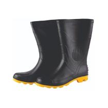 Bota Borracha Preta Sola Amarela N 43 Grendene Bota Borracha Preta Sola Amarela N 43 Grendene
