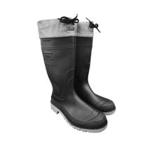 Bota Borracha Pvc Impermeável Galocha Cinza Com Amarra Indus - Calfor