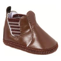 Bota Botina Bebê Country Marrom com Elástico e Sola Emborrachada - Shopping do Bebê Outlet
