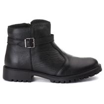 Bota Botina Cano Curto Feminina Couro Sola Robusta Fecho Ziper Moda Casual Básica Estilo Conforto