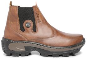 Bota Botina + Carteira Couro Legitimo Whisky Confort Trabalho Passeio Fazendeiro Rotoli