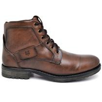 Bota Botina Coturno Masculino Couro Lactego