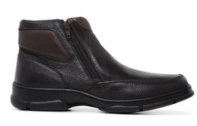 Bota Botina Coturno Masculino Ortopédico de Conforto Anatômico Linha Medica Ziper Cafe