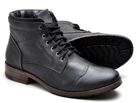 Bota Botina Coturno Masculino Resistente Social Casual Urbano Couro - Reta Oposta