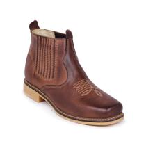 Bota Botina Country em Couro Masculino Elástico Elegante Resistente Confortável