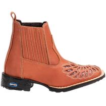 Bota Botina Country Feminina Cano Curto em Couro Bordada Bota Botina Country Feminina Cano Curto em Couro Bordada