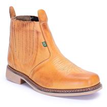 Bota Botina Country Masculina De Couro Cano Baixo Bordada Lançamento