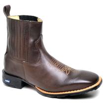Bota Botina Country Masculina Texana Curta Forrada Vacum Palmilha Confort