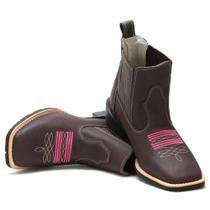 Bota Botina Country Texana Feminina Bico Quadrado CANO BAIXO