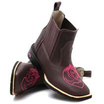 Bota Botina Country Texana Feminina Bico Quadrado CAVALGADA Bota Botina Country Texana Feminina Bico Quadrado CAVALGADA