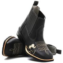 Bota Botina Country Texana masculina Bico Quadrado cavalgada