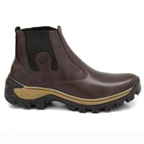 Bota Botina Couro Legitimo Impermeável resistente para trabalho