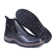 Bota Botina Couro Legítimo Masculina Palmilha Gel