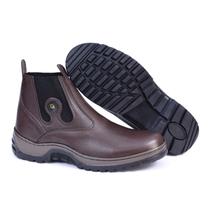 Bota Botina Couro Legítimo Masculina Palmilha Gel